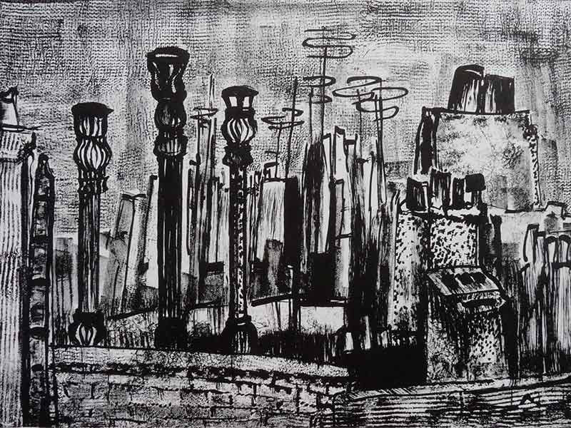 Paris cheminées - Lithographie - 1963