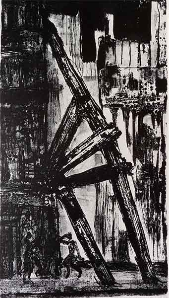 Paris délabré - Lithographie - 1963
