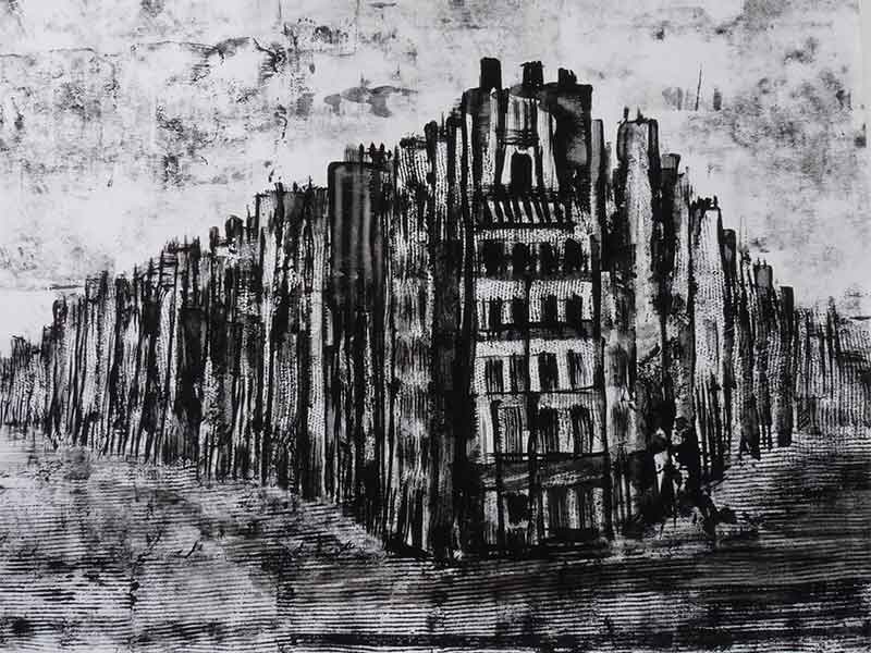 Paris sombre - Monotypie - 1962